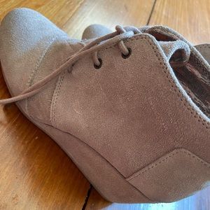 TOMS suede Wedge booties. Size 8